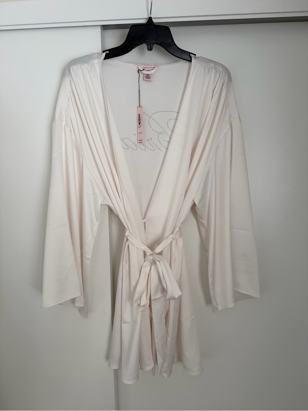Victoria's Secret Cream Satin Wrap “Bride” Robe